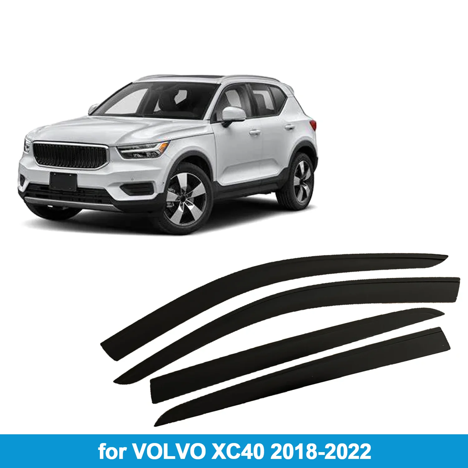 

Window Visor for VOLVO XC40 2018-2022 Rain Guard Side Vent Deflector Weathershield Outside-Mount Tape On