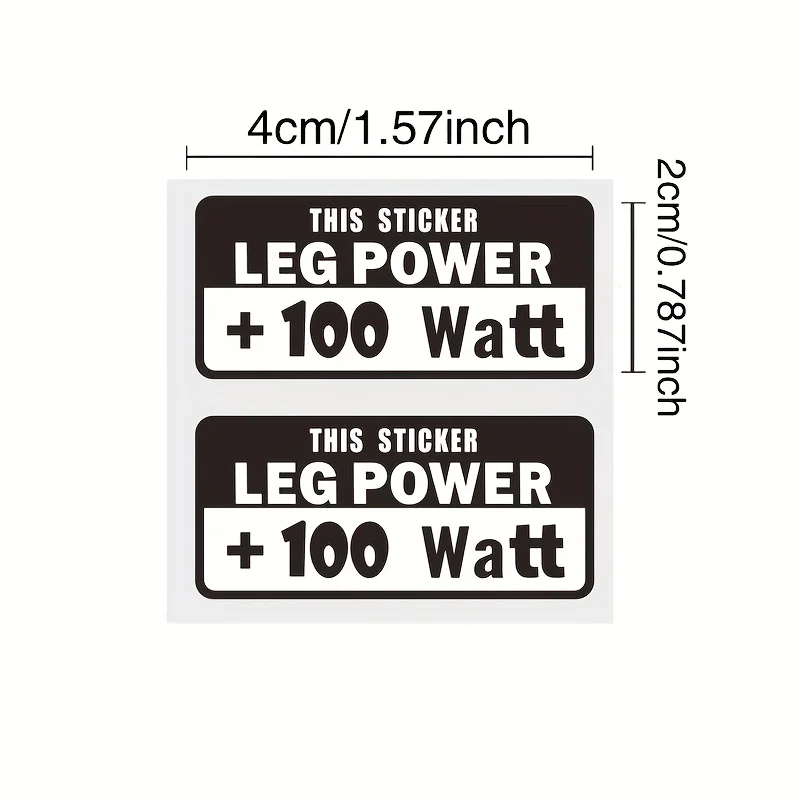 100W Leg Power Reflective Sticker, Waterproof Glossy Plastic Decal, Durable Self-Adhesive Bike Handlebar Decor