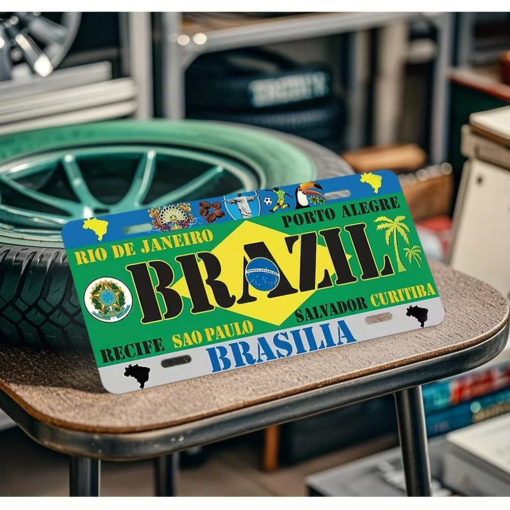 AL Brazil Cities License Plate Sign - Vintage Durable Metal Plaque Wall Decor, Home Office Bar Man Cave Wall Art