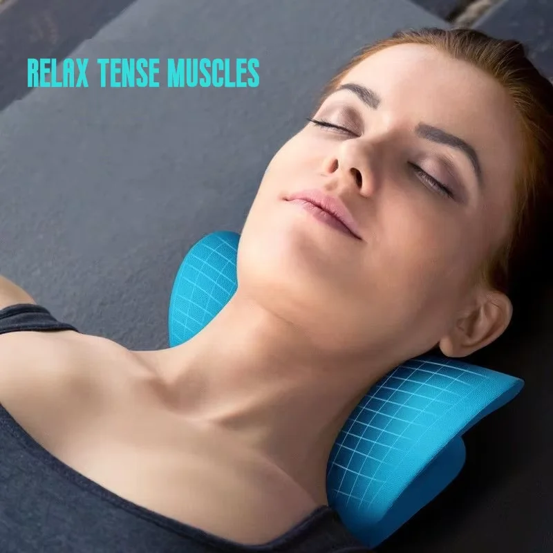 Neck Massage Wedge Pillow Shoulder Cervical Chiropractic Traction Device Head Back Relax for Pain Relief Body Massager Machine