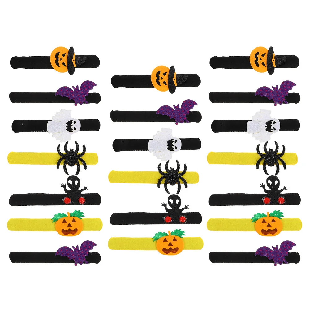

20pcs Slap Bracelets For Kids Halloween Party Props Funny Wrist Festival Gifts Slap Bands Bulk Party Favors Teens Girls Boys