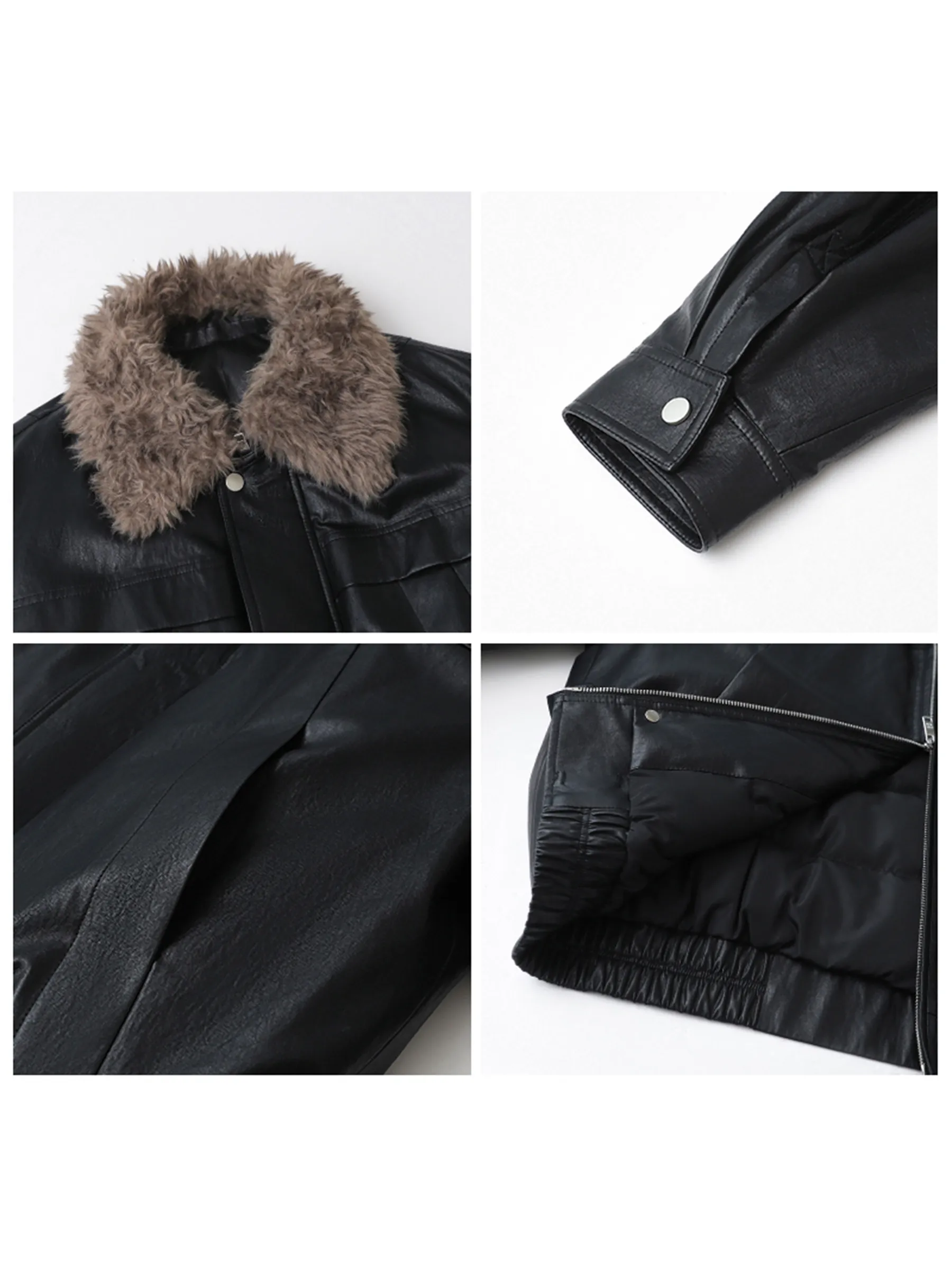 CHIC VEN Koreańskie płaszcze damskie ze sztucznej skóry, luźne, jednolite kurtki PU, damska kurtka puchowa z 90% białego puchu kaczego, odzież wierzchnia jesień-zima 2026