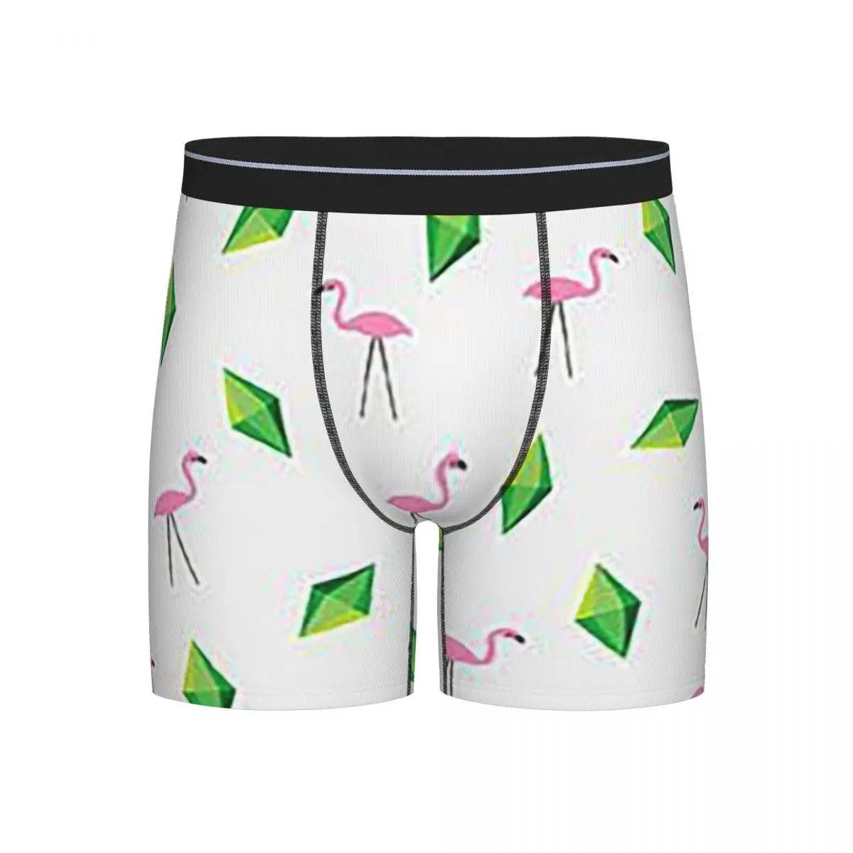 

Long Boxer Underpants Shorts The Sims 4 Plumbob Panties Men Ventilate Underwear for Homme Man Boyfriend Gifts