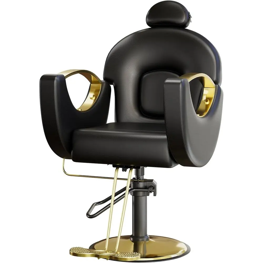 

360° Swiveling Hydraulic Barber Chair with Adjustable Height, PU Leather, Versatile for Haircuts, Tattoos, Shampoos, and Facials