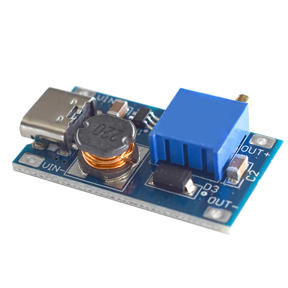 DC-DC Step-Up Power Module Micro USB TYPE-C Conversor de Tensão de Entrada 2A Boost Pressure Plate Ajustável para Arduino