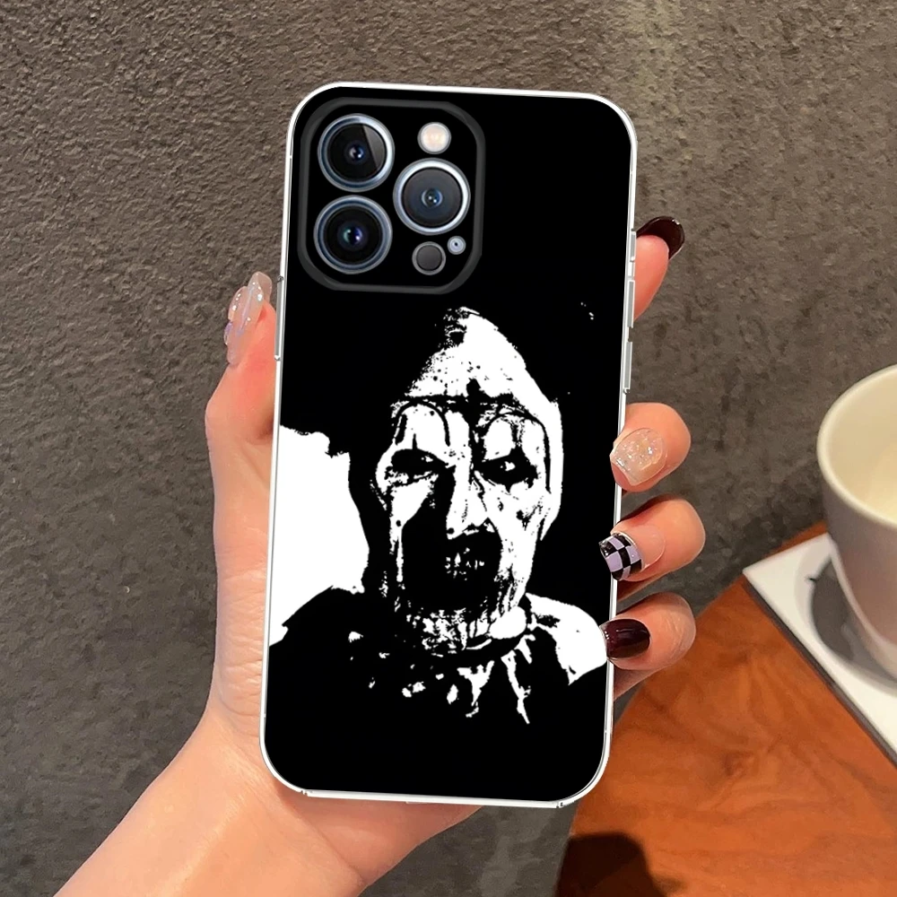 Horror Movie Terrifier Phone Case for iphone 15 11 Pro Max 12 Mini 13 14 Xr Xs 6 6s 8 7 Plus Silicone transparent Soft Cover