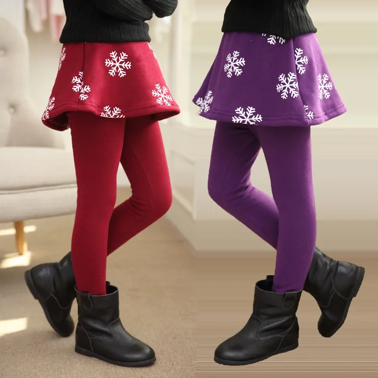 Gilrs Culottes 2020 Winter Retail Girl Leggings Girls Skirt-pants Cake Skirt Girls Warm Plus Velvet Thick Pants Kids Leggings