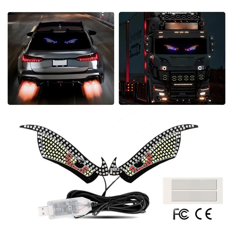 

Комплект динамических атмосферных ламп «Демонские глаза» с USB-подключением, сигнальные LED-фонари для автомобиля, декоративные светильники «Дьявольские глаза», автоаксессуары