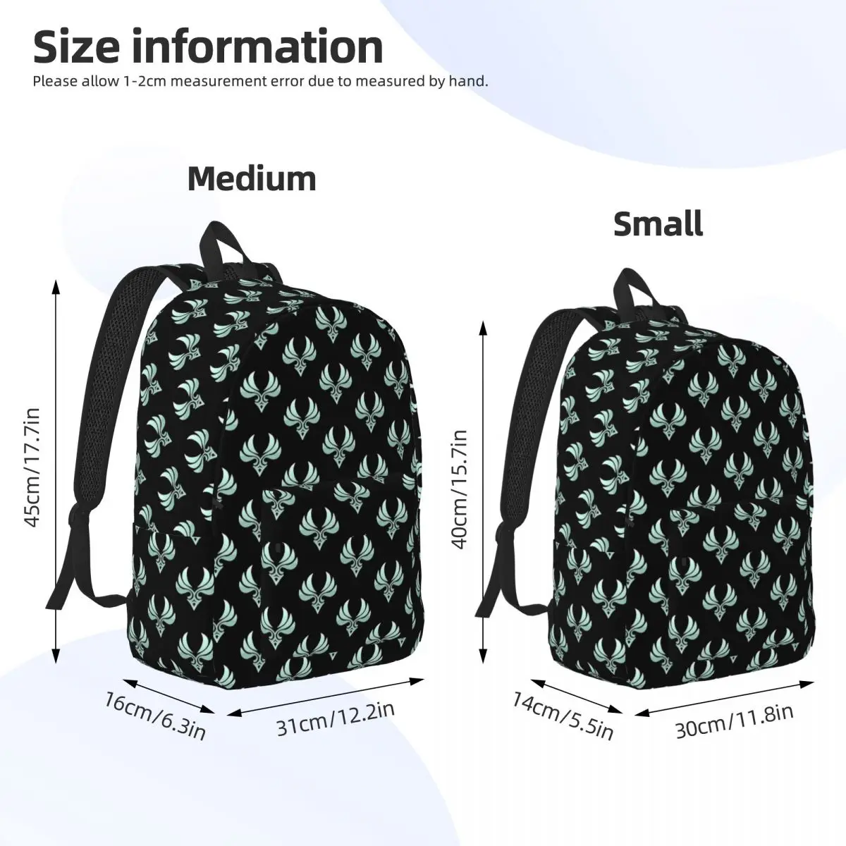 Genshin Impact Anemo Element Backpack untuk Pria Wanita Remaja Sekolah Menengah Bisnis Daypack Laptop Komputer Tas Bahu Hadiah