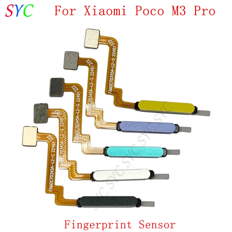 Original Fingerprint Sensor Button Flex Cable For Xiaomi Poco M3 Pro Touch Scanner Repair Parts