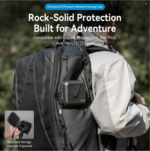 Imagen 2 del producto TELESIN Funda protectora a prueba de golpes para Gopro Hero 13 12 11 10 9 8 7 DJI OSMO Action 5 4 3 Insta360 ACE Pro protección de carcasa dura
