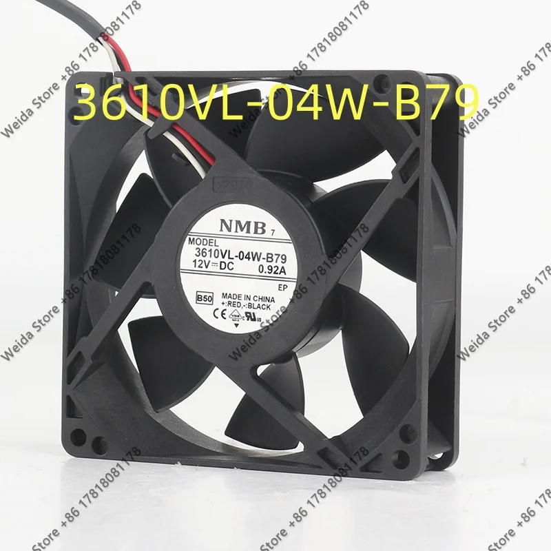 

Original genuine NMB 3610VL-04W-B79 12V 0.92A 9025 90X90X25MM 9CM cooling fan