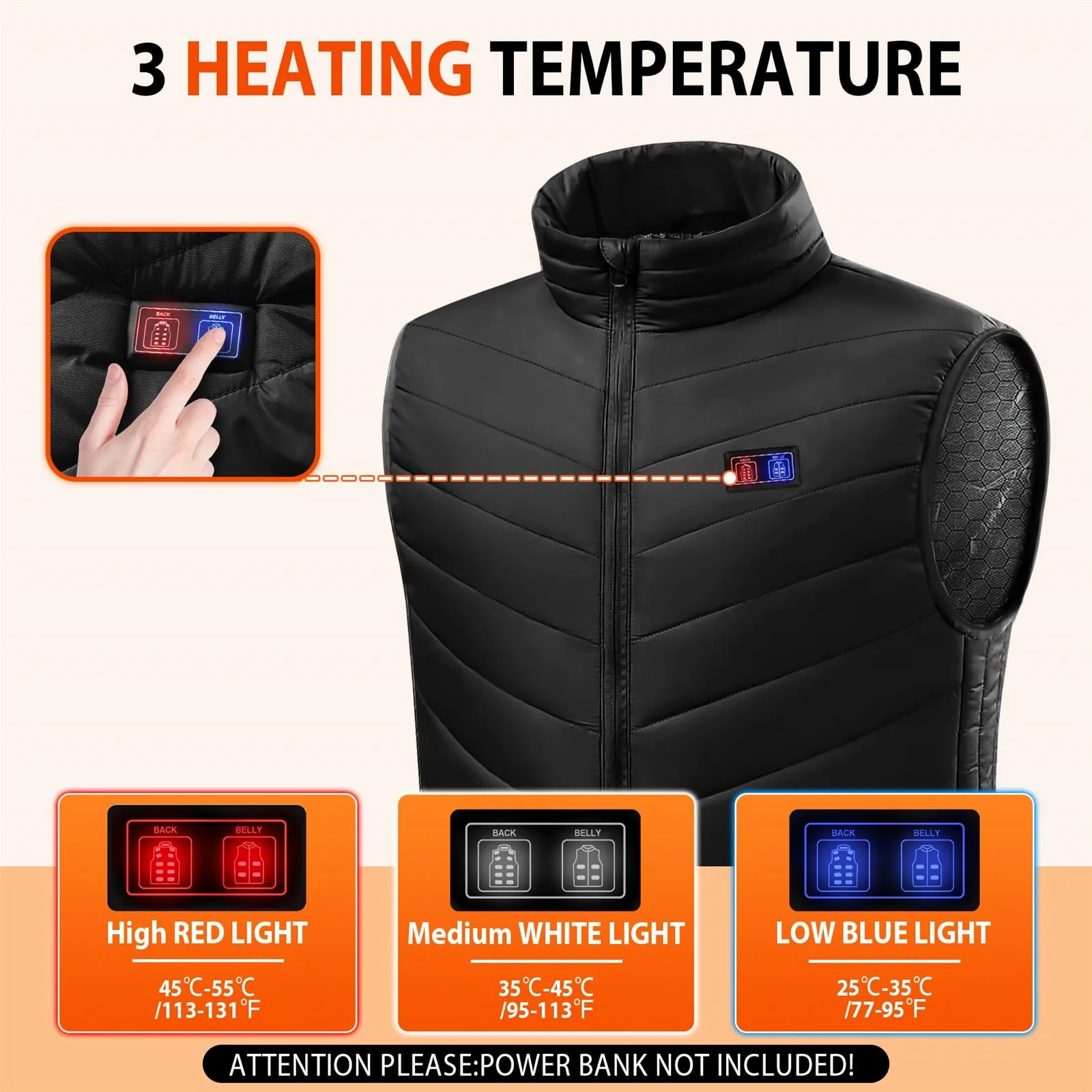 Unisex Zone 15 Smart Heating Vest Warm Winter Outdoor Coats For Men And Women Fashion Smart Heating Clothing Heated Vest