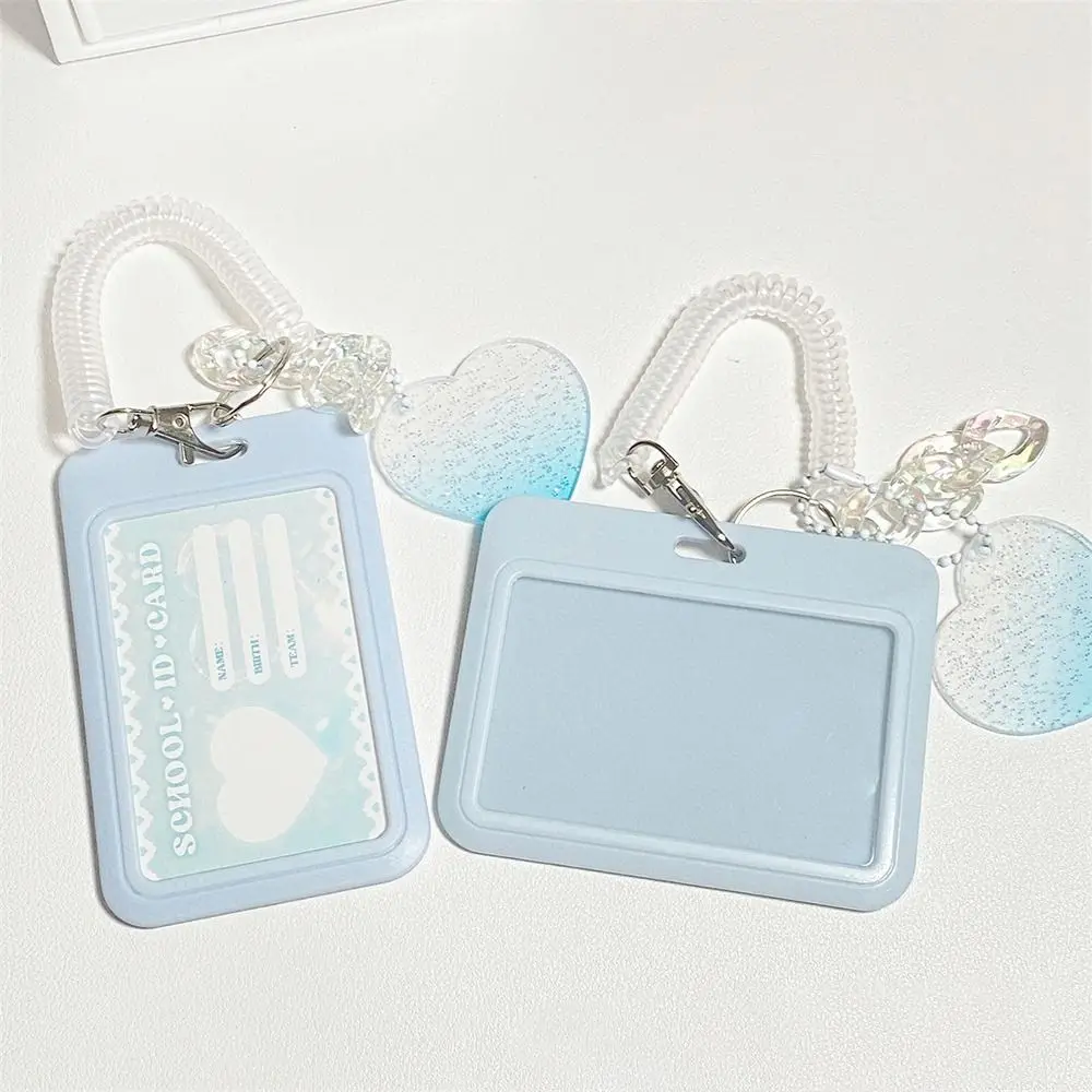 New High Beauty Card Holder Vertical Flash Pink ID Card Holder Love Gradient Credit Card Holders Bus Student