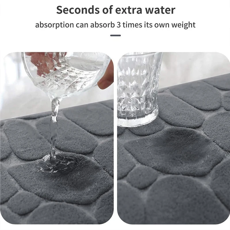 Embossed 3D Foot Mat With Nordic Goose Egg Stone Pattern Slow Rebound Bathroom Floor Mat Non Slip Mat Household Carpet