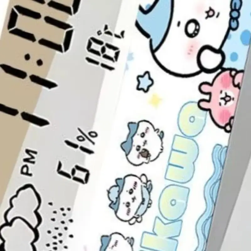 Anime Cartoon Kawaii Chiikawa Alarm Clock Originality Head of A Bed Decorate Mute Accurate Travel Time Temperature Date Display
