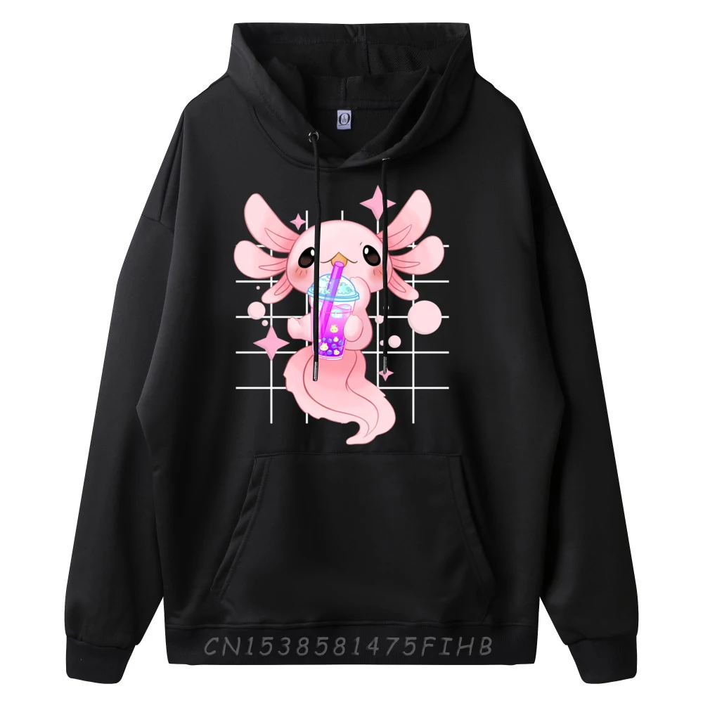 Axolotl Boba Tea Bubble Tea Kawaii Neko Anime Girls ns Plus Size Men Clothing Luxury Hoodie