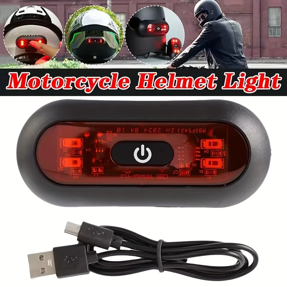 

1 Helmet LED Taillight Mini USB Rechargeable Flashlight Bicycle Helmet Light