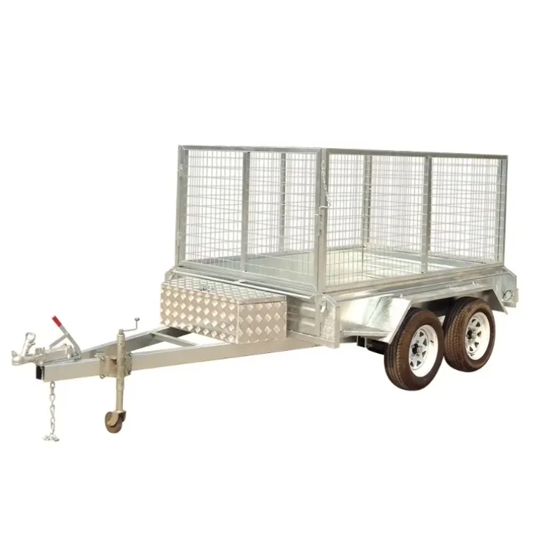 

Box Trailertruck S 6*4 Galvanized Box Cage Trailer Single Axle Car Trailer With Led Light Sets With 7 Pin Plug