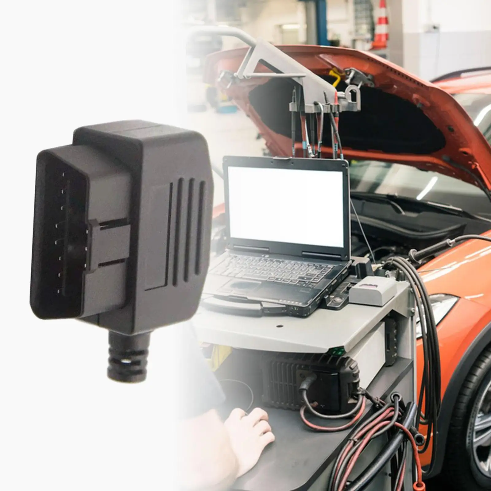 OBDII Power Cable Adapter 16pin Male Plug Plastic Replacement for Auto Repair Diagnostic Accessory