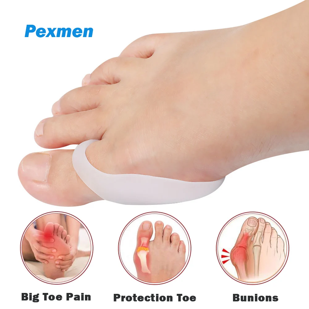 Pexmen 2/4Pcs Gel Bunion Protector Shield Bunion Pads and Cushions Relieve Foot Pain from Friction Rubbing and Pressure