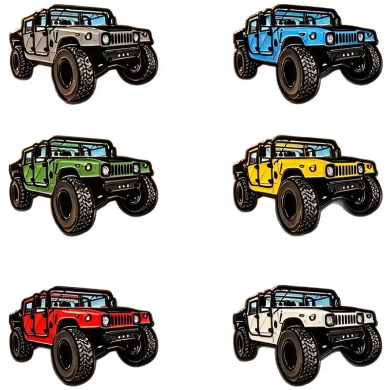 6Pcs Off-Road Truck Tank Hard Enameled Pins Set Car Enthusiast Lapel Brooches Metal Badges for Backpack Gift