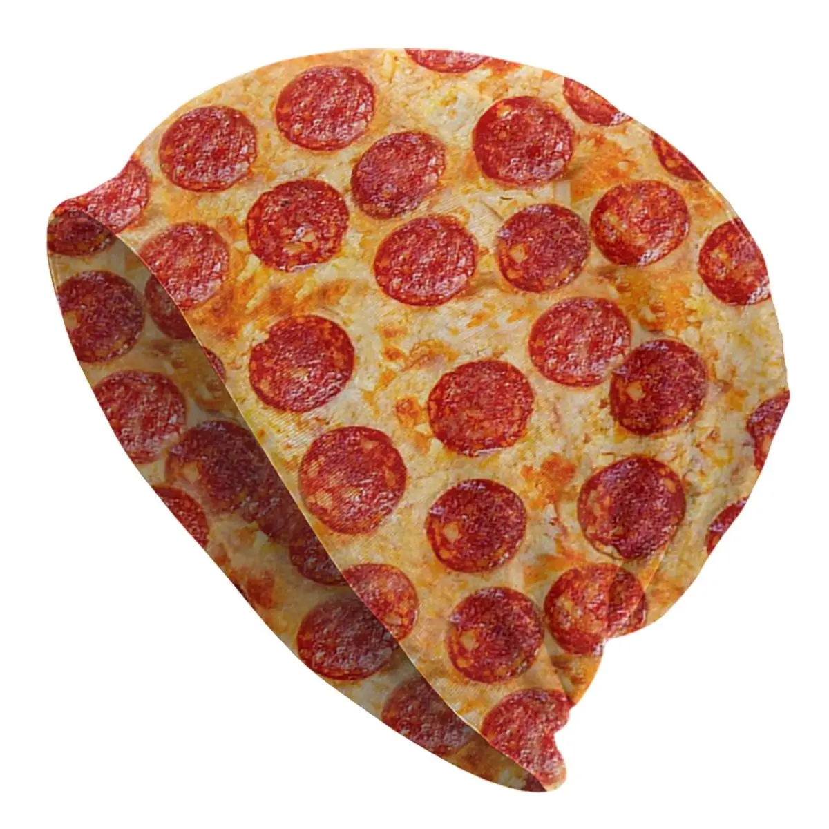 Realistic Pepperoni Pizza Pattern Men Women Adult Beanies Caps Knitting Bonnet Hat Warm Hip Hop Autumn Winter Skullies Hats