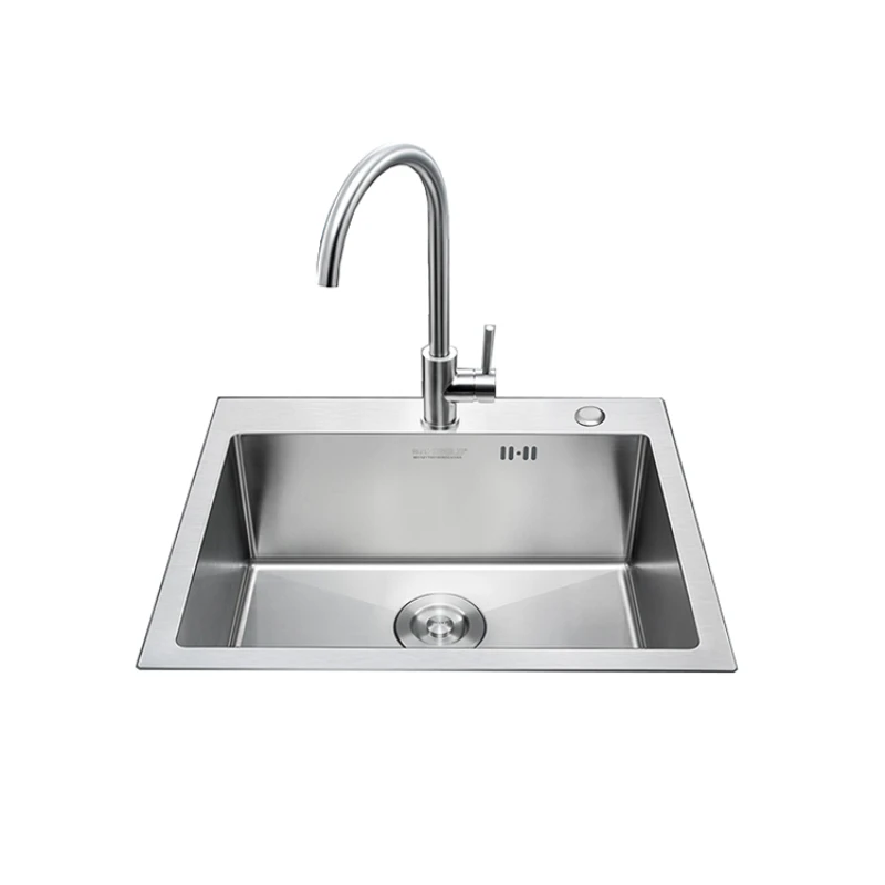 Thickened handmade single slot 952128R sink, kitchen sink, vegetable washing basin, stainless steel countertop, middle basin