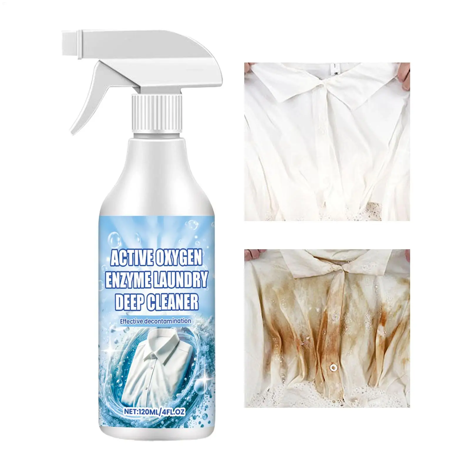 Wäsche-Fleckenentferner 120ml Kraftvolles Tiefenreinigungsspray Stoffschonend Tragbarer Polsterreiniger Teppich-Fleckenbehandlung für Zuhause