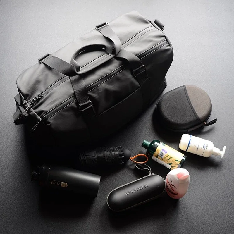 Carryall Large Capacity Water-Resistant Nylon Travel Fitness Bag Men Women Crossbody Shoulder Tote Durable Spacious Design