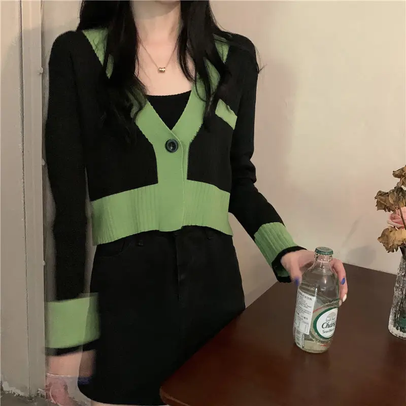 الرجعية قصيرة المتناقضة سترة المرأة أوائل الخريف سترة بأكمام طويلة مزاجه تنوعا سترة أعلى