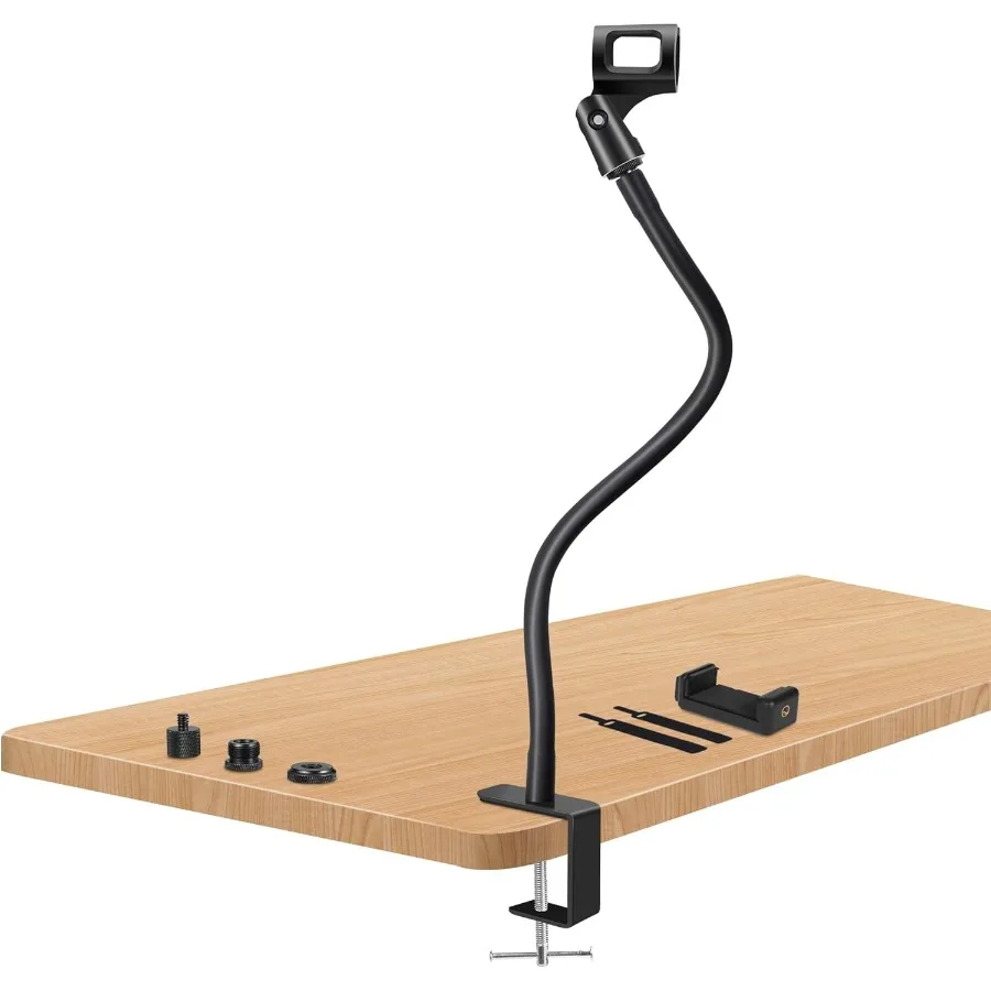 

Microphone Arm Stand Long 20.5'' Sturdy Gooseneck Mic Stand Adjustable Microphone Arm Stand Microphone Holder ible Stand Black