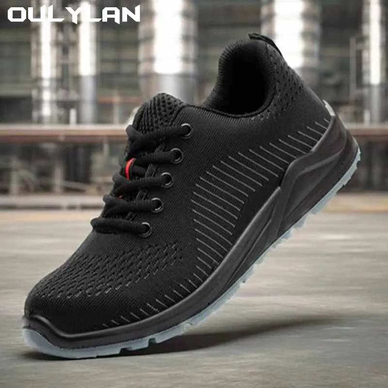 

Oulylan New Breathable Steel Toe Safety Boots For Men Women Male Work Sneakers Security Work Shoes Lightweight Safety Work Shoes