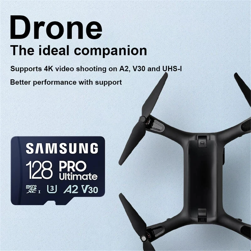 Imagem -03 - Samsung-pro Ultimate Cartão de Memória Flash Cartão de Armazenamento Microsdxc Original Cartão tf para Câmera 4k Uhd Drone 128gb 256gb 512gb V30 a2