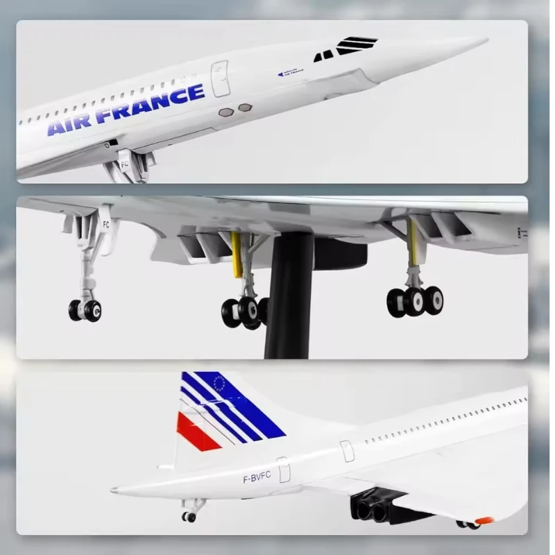 2025 ใหม่ 1:125 Scale รุ่น Air Singapore/Air British/Air France Airlines Concorde เครื่องบินแอร์เวย์ล้อและไฟ