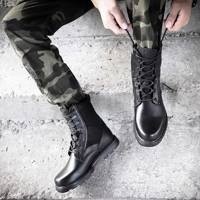Botas tácticas punta de acero ultraligeras negras transpirables - imagen 5