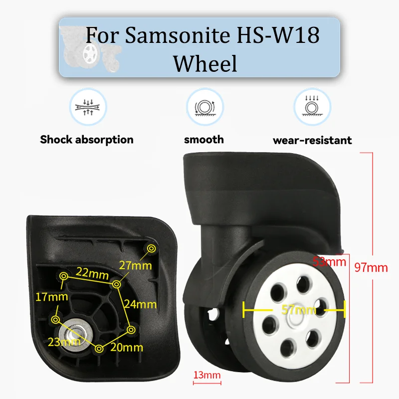 

Suitable For Samsonite HS-W18 Universal Wheel Replacement Suitcase Rotating Smooth Silent Shock Absorbing Wheel Accessorie