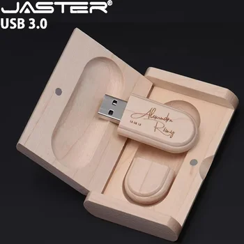 Houten Hoge Snelheid USB Flash Drives 3.0 Gratis Aangepast Logo 64GB Flip Box Pen Drive 8GB Memory Stick Fotografie Huwelijkscadeau U schijf