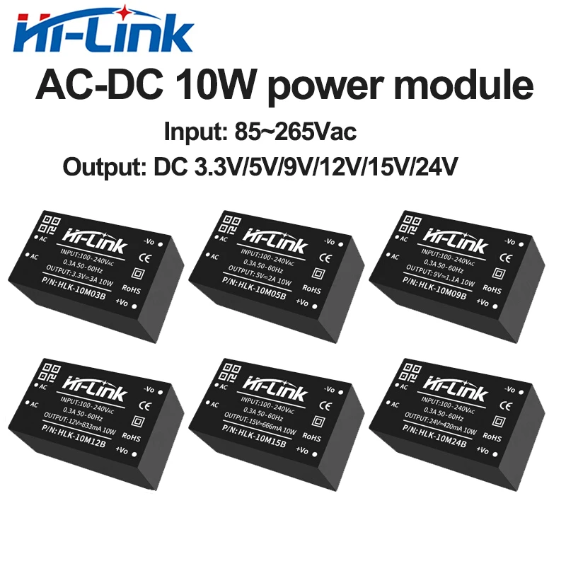 HiLink Niski koszt 110V 220V do 10W 3.3V/5V/9V/12V/15V/24V HLK-10M05B/10M09B/10M12B/10M15B/10M24B Moduł zasilacza AC DC