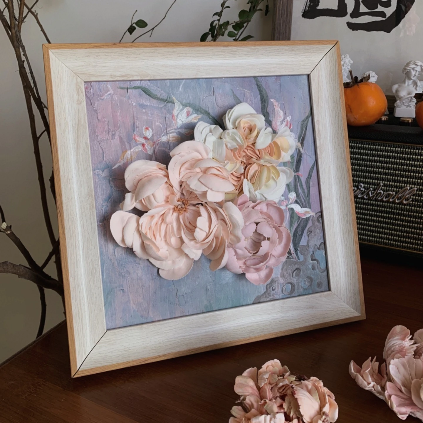

0079 3D stereo Handmade Clay Roses Pasteur Flowers Decorative Painting Oil Painting Acrylic Art Decorative Art Creative Handmade