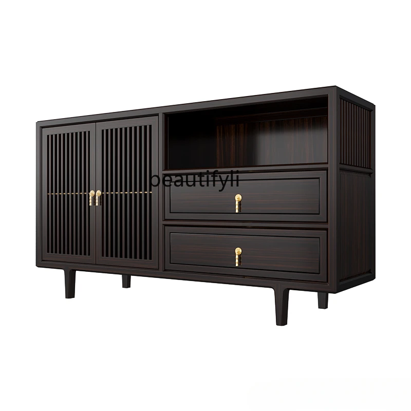 

New Chinese Style Solid Wood Art Curio Cabinet Wall Entrance Cabinet Tea Cabinet Locker Storage Cabinet Integrated