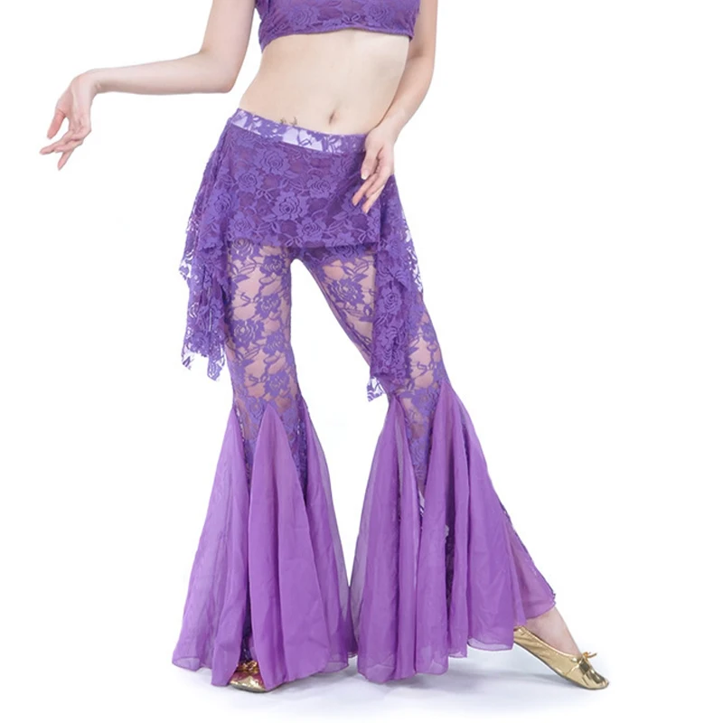 Sexy New Women Belly Dance Pants Lace Bollywood Indian Dance Costumes Tribal Dancewear Clothes Flares Pants Adult Tight Trousers