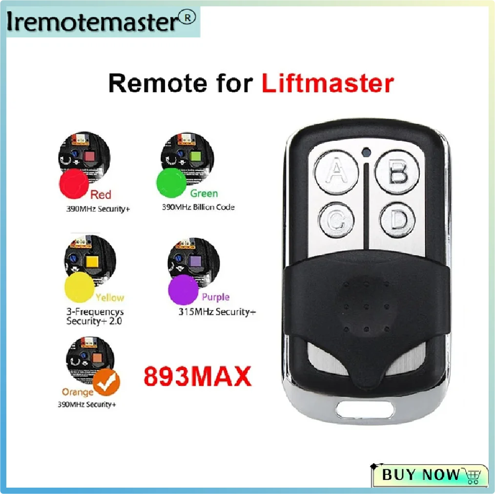 

For LiftMaster Chamberlain Craftsman Garage Door Opener Remote Keychain 893LM 893Max 971LM