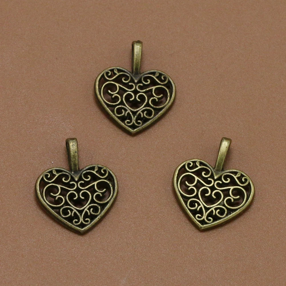 

20Pcs Alloy Heart Shaped Pendants Silver DIY Jewelry Charms for Necklace Bracelet Scrapbooking Keychains Accessories