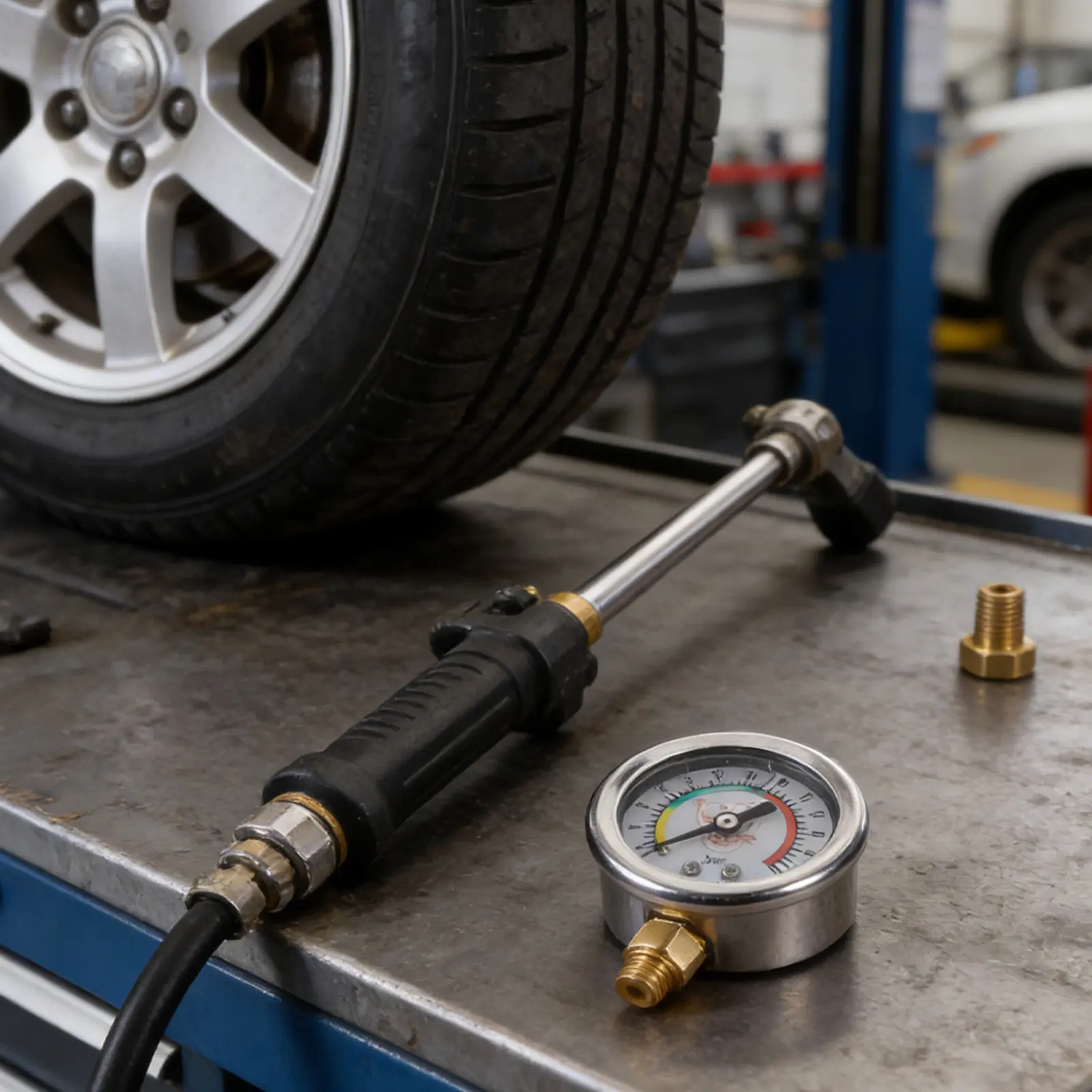 

Heavy Duty Tire Pressure Gauge Head with LED Display for Quick Inflate Deflate 0-80 Psi Suitable for Suv Truck Rv Maintenance