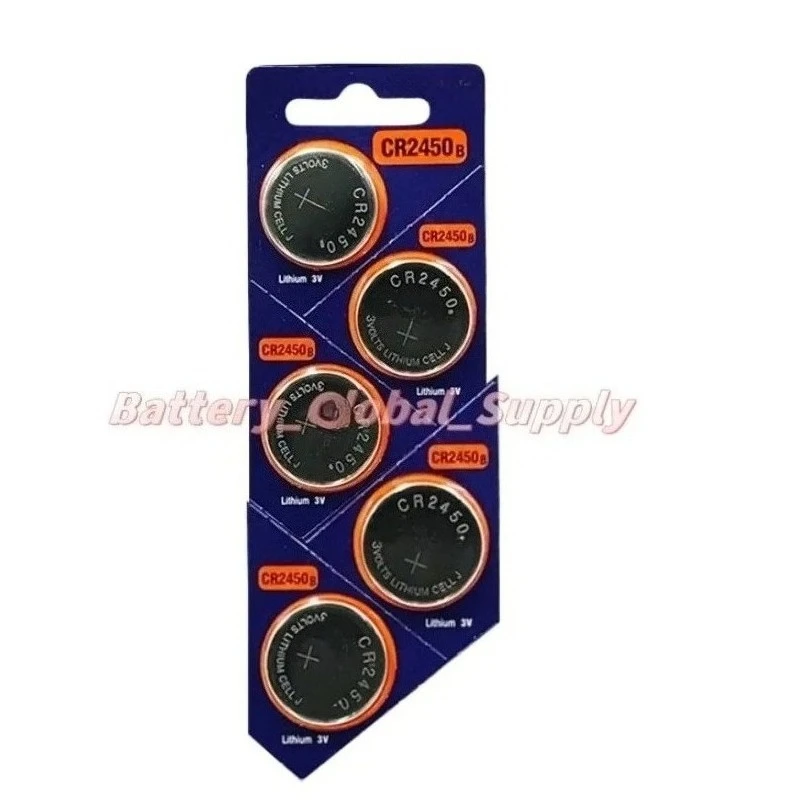 

CR2450B 3V button battery, suitable for car remote control keys 5 pieces, brand new