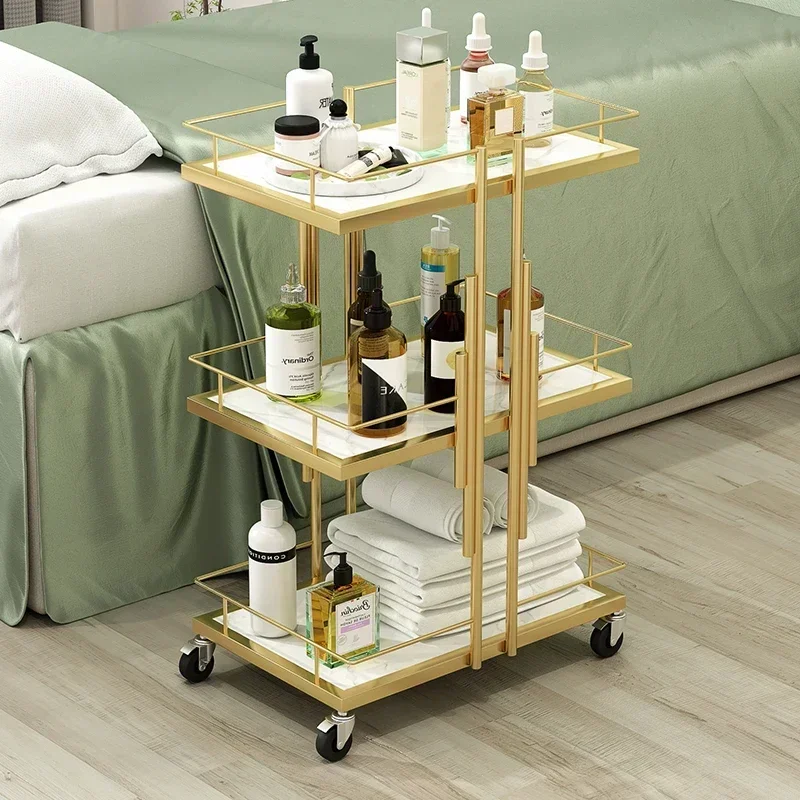 Trolley Cart Beauty Salon Tray Organizer Wheels Roulette Storage Aesthetic Auxiliary Equipment Furniture Car Lashista Bar Tool