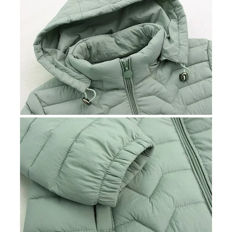 2023 Women Parka Winter Jacket Middle Old Hooded Mid Long Coat Warm Ladies Outwear High Quality Cotton Padded Casual Female Tops