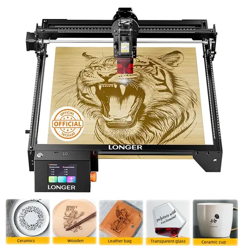 LONGER 20W 10W 5W Smart Laser Cutter & Engraver 400x400mm WiFi Touchscreen Laser Cutting Engraving Machine for Wood Acrylic Leather Metal DIY Workshop LightBurn LaserGRBL