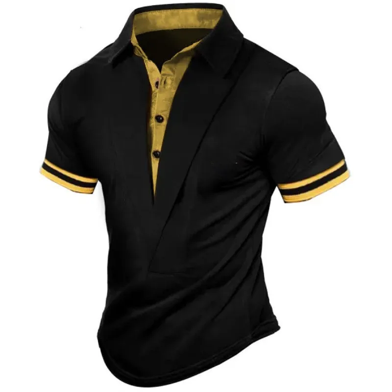 

Новый летний вязаный свитер, рубашка с короткими рукавами в тон, воротник-стойка, облегающая футболка, мужская одежда с мышцами